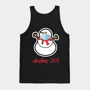 christmas 2020 Funny Snowman Wearing A Mask Tank Top